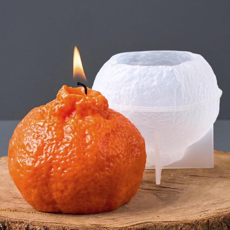 3D Fruit Shape Scented Candle Silicone Mold DIY Handmade Apple Pear Lemon Peach Plaster Resin Casting Molds Craft Gifts Making
