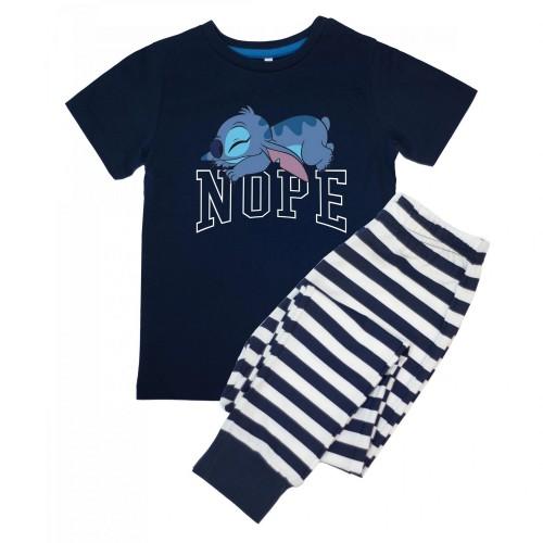 Lilo & Stitch Boys Pose Striped Short-Sleeved Long Pyjama Set