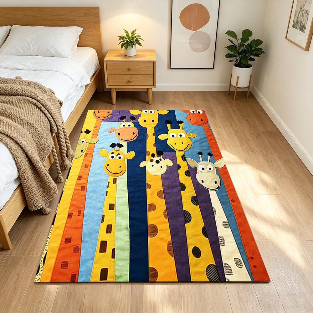 Jungle Giraffe Adventure Non-Slip Home Carpet Design for Office Decor Living Room Bedroom Gift