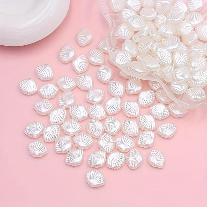 100pcs White Acrylic Shell Beads, Ocean Series, DIY Jewelry Making - Perfect for Necklaces, Bracelets, Keychains - Craft Beads