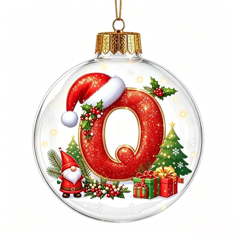 Acrylic 3D Letter Ornament Ball Christmas Tree Decoration Hanging Decor Home Holiday Festive Scene