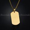 Atoztide Customized Stainless Steel Army Dog Tags Pendant Necklace Personalized Name Photo Square Necklace Christmas Gift