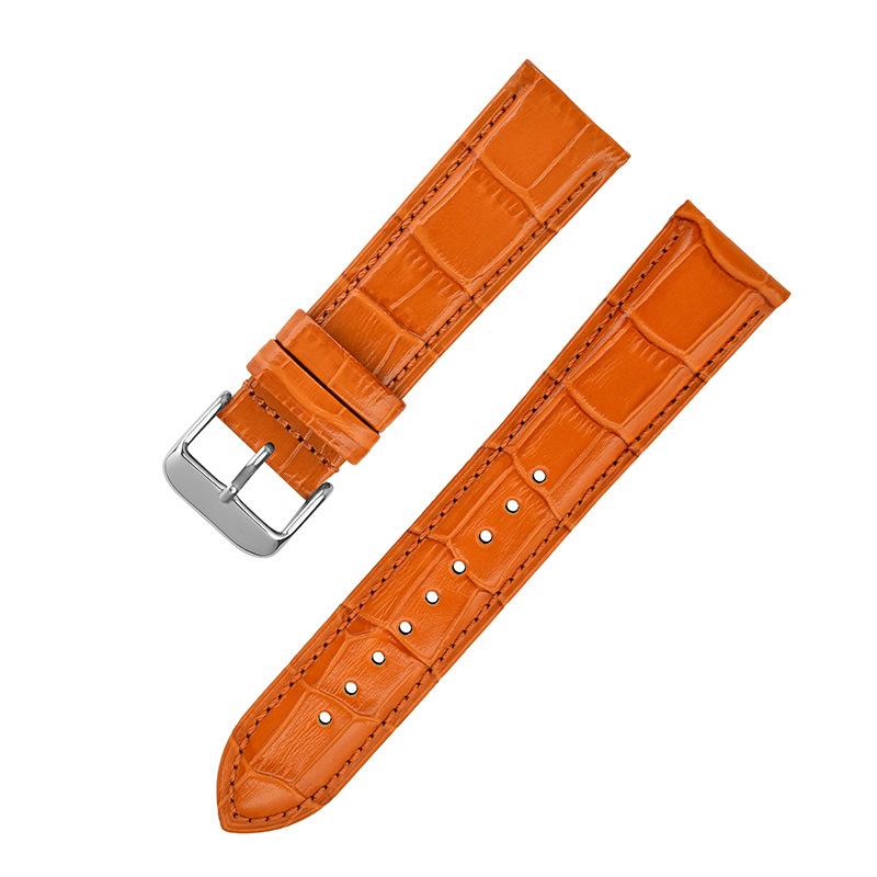 Calfskin Bamboo Pattern Watch Strap Men S And Women S Genuine Leather Strap Watch Accessories Pin Buckle Strap 12mm