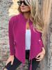 Women's Casual Woolen Tie-up Suit Jacket with Turn-down Collar and Faux Pockets - Autumn/Winter 2026 Collection