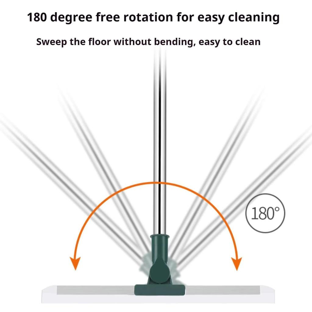 Large Floor Squeegee Broom Heavy Duty Scrubber for Kitchen Pool Tiles Garages Windows Pet Hair Removal Cleaning Corner Sweeping