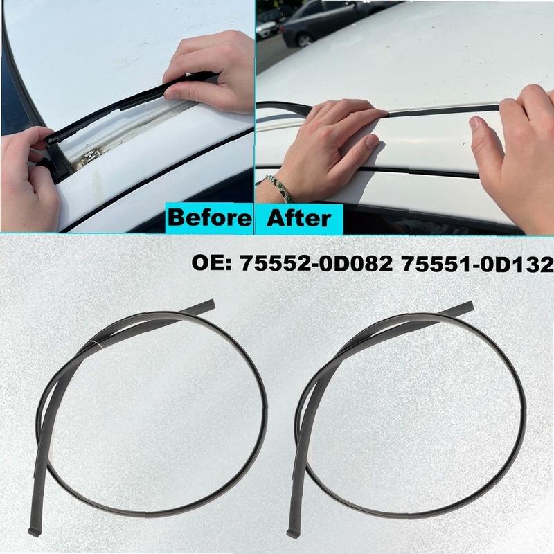 2PCS Roof Rubber Drip Side Moulding 75552-0D082 For Toyota Yaris Hatchback 2014-2018 Seal Strip Trim