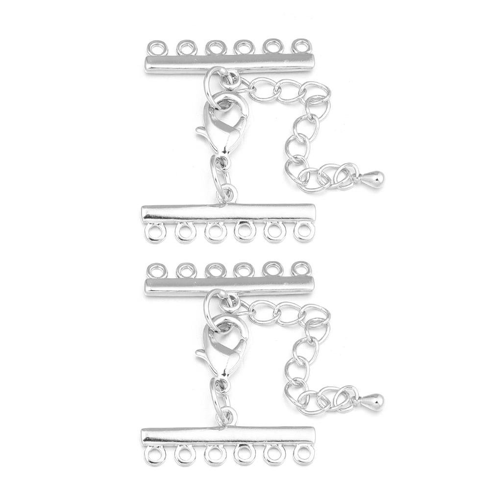2 Sets Mehrsträngige Hummerklauen Verlängerungskette Halskette Armband Verbindungsstücke Verschlüsse Haken Für DIY Schmuckherstellung Zubehör