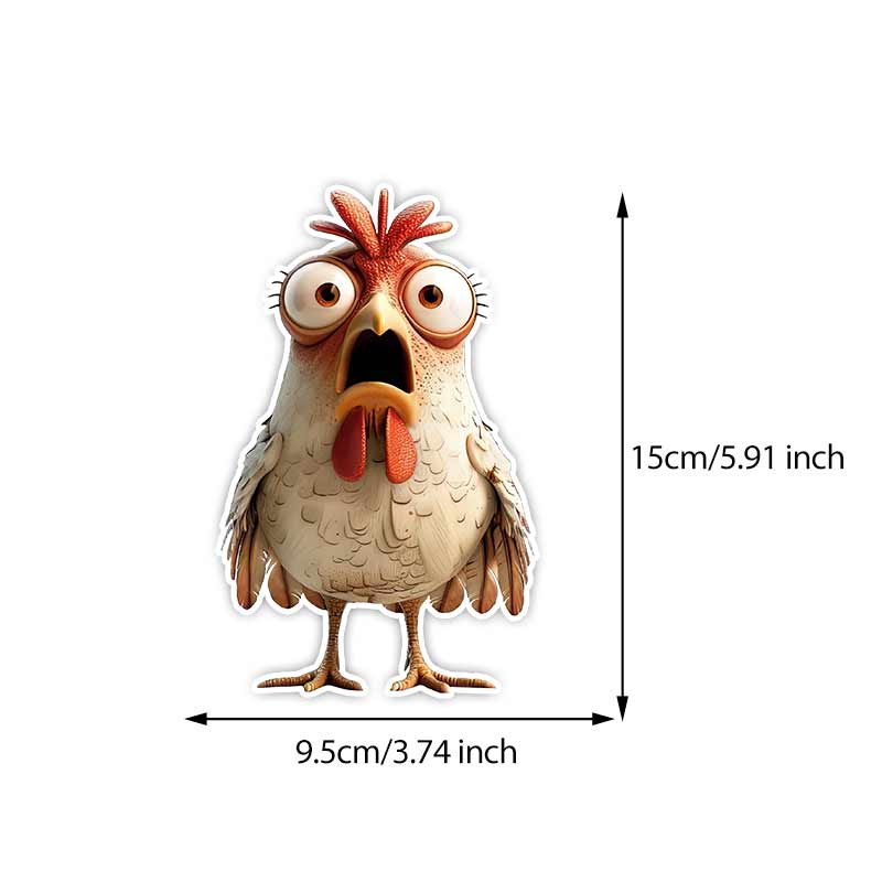 

Funny Surprised Chickens Car Stickers Waterproof Vinyl Decals Auto Body Window Bumper Decor Motorcycle Helmet Stickers A-15cm Longest Side