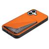 For iPhone 17 Case Card Holder Kickstand Calf Textured Leather+PC+TPU Phone Cover