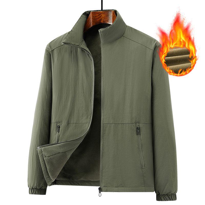 2024 Autumn Men's Outdoor Casual Jacket for Middle-Aged & Elderly with Stand-Up Collar