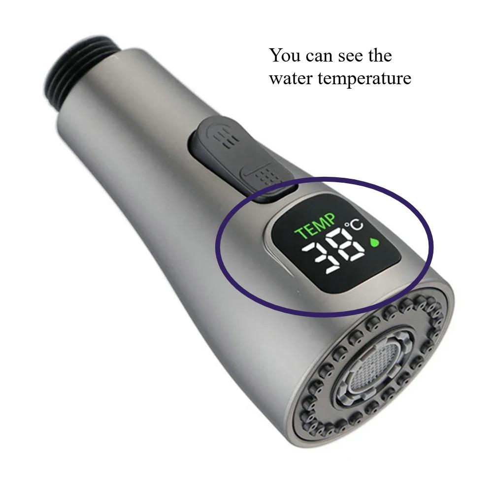 Pull Out Faucet Sprayer Nozzle 3 Modes ABS Water Saving Bathroom Basin Sink Shower Spray Head For 1/2" Connection