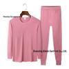 Women's Red Bean Pure Cotton Autumn Set: Round Neck Thin Warm Base Layer and Loose Pants