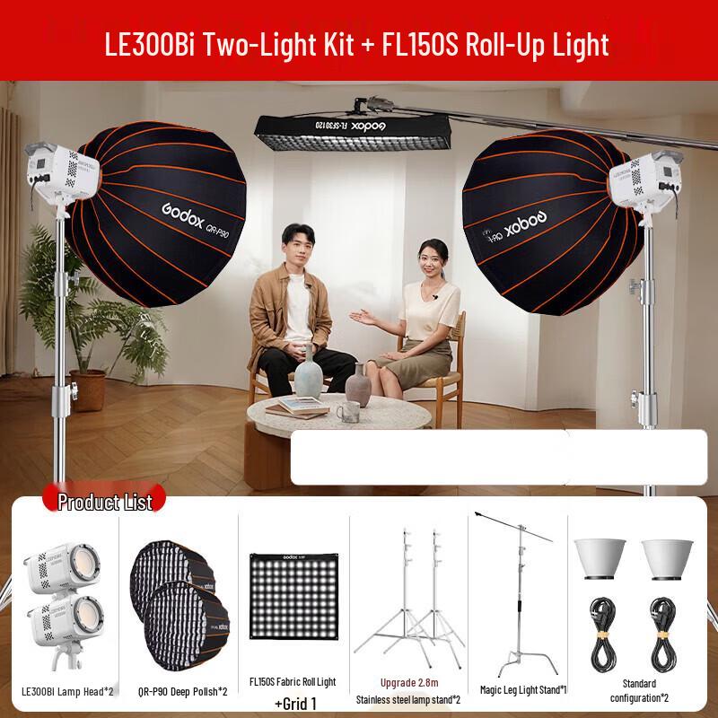 Godox LE300Bi Bi-color LED Studio Constant Light Kit