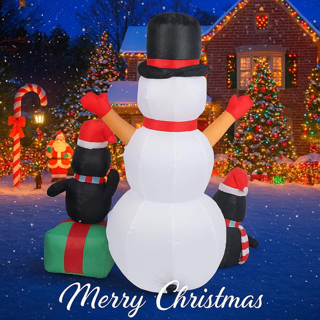 5.91FT Inflatable Snowman Penguins Toys With LED Lights Xmas Yard Lawn Home Party Decorations Christmas Supplies Ornaments Gifts