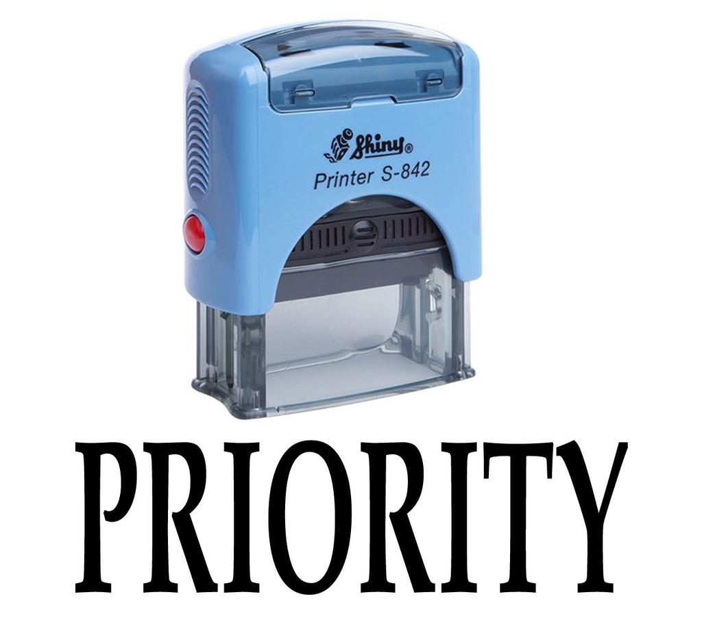 PRIORITY Self Inking Rubber Stamp Custom Shiny Office Stationary Stamp