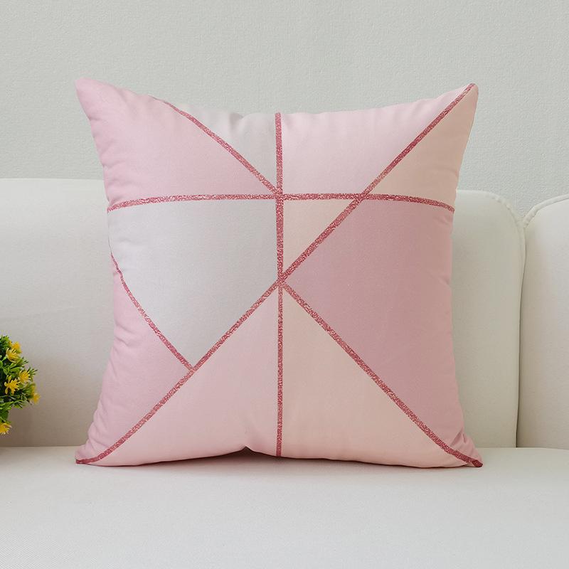 45x45cm Warm Pink Geometric Cushion Cover Pineapple Letter Simple Pillow Cover Ins Printing Poster Sofa Office Home Decoration