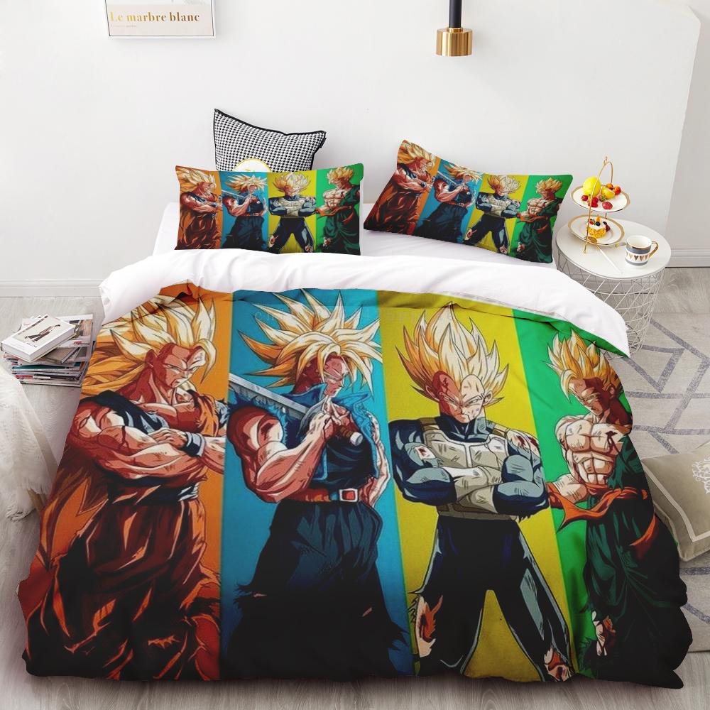 Paplanhuzat Új Dragon Ball Paplanhuzat Szett Szuper Saiyan Ágynemű Szett Anime Rajzfilm Ágy Hálószoba Otthon Gyerekek Gyerekek Fiúk Ajándékok