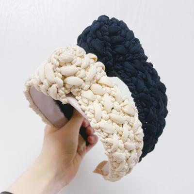PROLY Nieuwe Mode Hoofdband Voor Dames Brede Zijkant Vintage Haarband Middenknoop Gevlochten Turban Winter Haaraccessoires