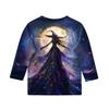 Children's 3/4 Sleeve Tops Casual Halloween Print T Shirt Round Neck Pullover Blouse