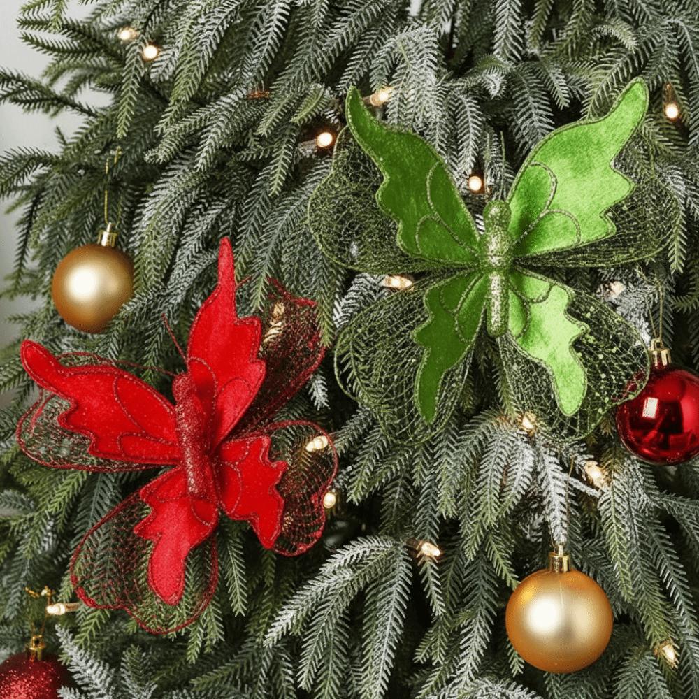 Glittered 3D Butterfly Decoration 20cm Simulated Butterfly Ornament New Year