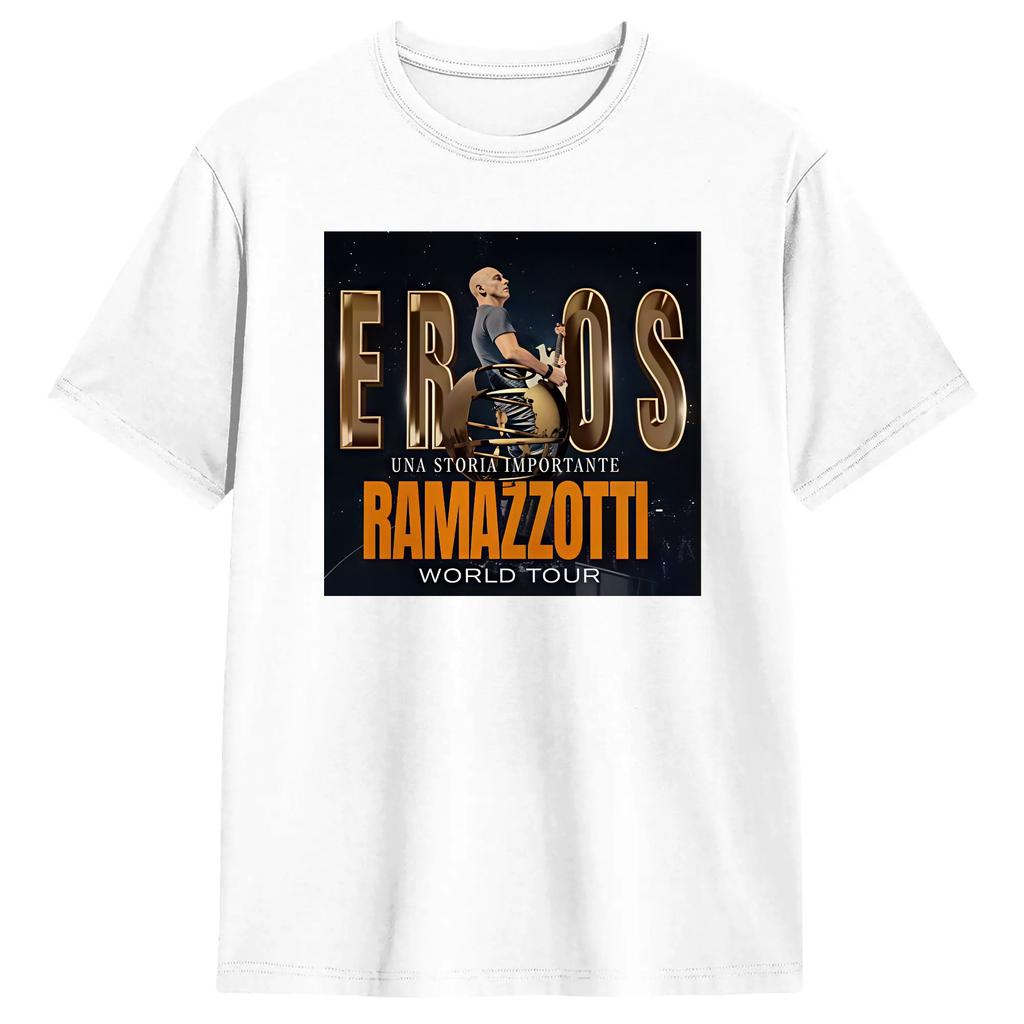 Unisexs Eros Ramazzotti T-Shirt Tour 2026 100% Baumwolle Kleidung Mode Kurzarm Rundhals T-Shirts Erwachsenen T-Shirt