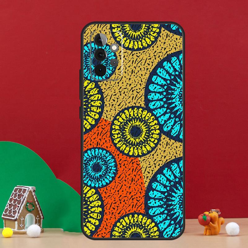 African Wax Pattern Fabric Case For Samsung Galaxy A56 A33 A13 A36 A23 A52 A32 A12 A54 A34 A14 A16 A53 A15 A35 A55 A17