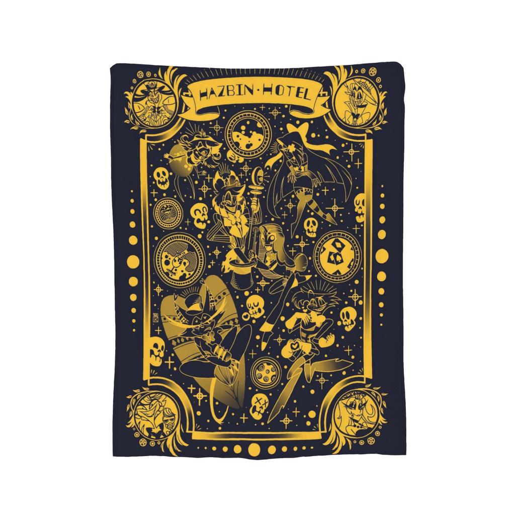 Cartoon Hazbins Hotels Blanket Velvet Print   Multifunction Lightweight Thin Throw Blanket for Sofa Car Bedspread