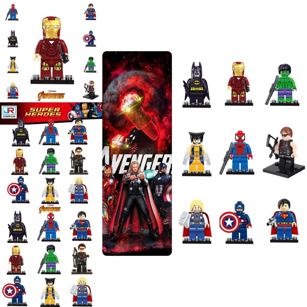 Superhero Building Blocks Toy Set With Iron Man Captain America Wolverine Spider-man And More!
