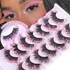 7 Pairs Of Luminous Sequins False Eyelashes, Event Stage Makeup Eyelashes, Colored Glitter False Eyelashes