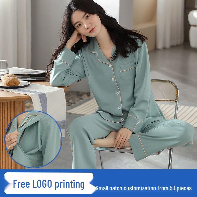 Cárdigan de maternidad de algodón puro para primavera y otoño: Pijama de Color Sólido para Lactancia Prenatal y Postnatal con Cuello Solapa