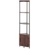 VEVOR 5 Tier Corner Shelf, Tall Corner Stand with LED Light and Doors, Wall Shelves Tower Storage Organizer, Metal Frame & Wooden Shelves