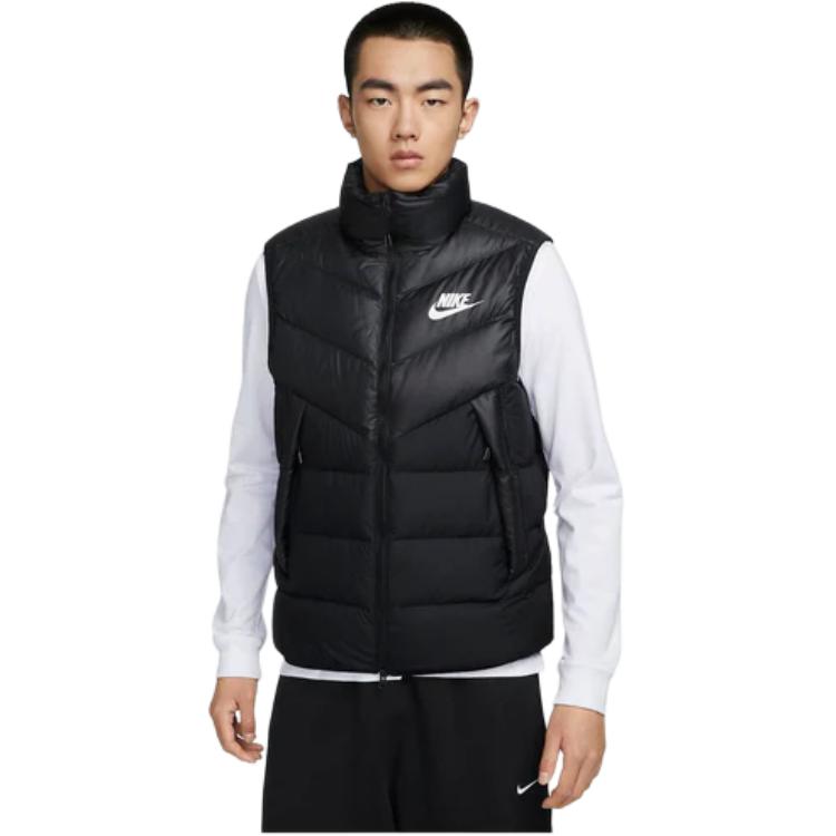 Nike Logo Windproof Stand Collar Down Vest Black DV0757-010