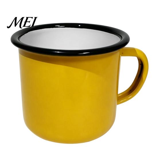 Easy To Clean Mug Retro Enamel Coffee Mug, 360ml Vintage Colorful Tea Cup, Camping Enamelware Nostalgic Style Drinkware for Office And Home