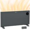 2000W Electric Convector Heater, Freestanding or Wall Mounted, Space Heater with Adjustable Thermostat, Timer, Grey