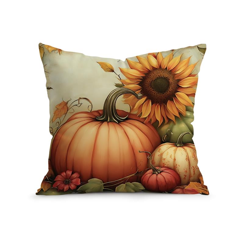 Cuscini Decorativi Raccolta Autunnale Zucca Retro Federe Cuscino Copricuscino Girasole Cuscino da Lancio Copricuscino Divano Decor