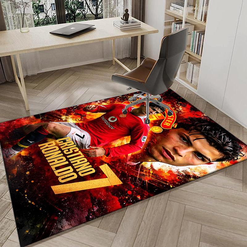 1PC Man United Soccer Action Rug Game Carpet, Floor Mat for Bedroom Living Room Entryway Rug, Home Decor Idea Gift for Christmas birthday