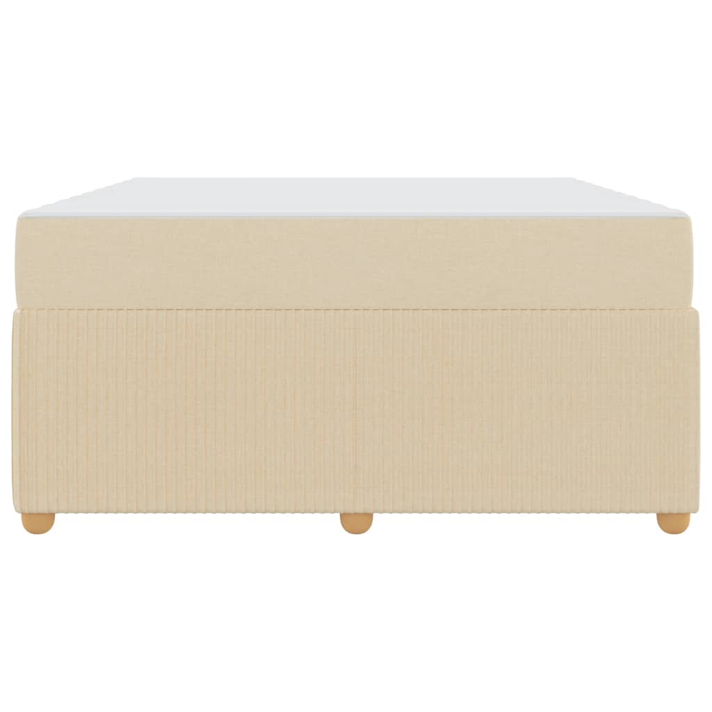 Bed Frame with Mattress Cream 140 x 200 cm Fabric
