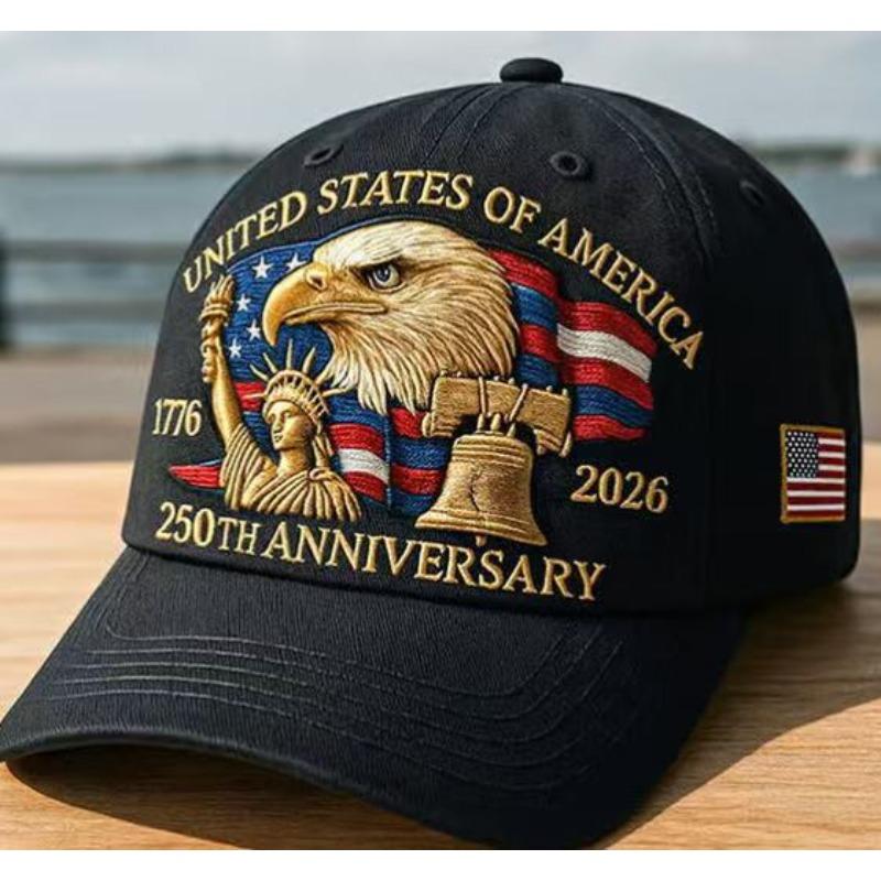 

1Pc Retro Print 250Th Anniversary Usa Hat,Adjustable United States 250Th Anniversary Hat Retro Embroidered Festival Baseball Cap Adjustable