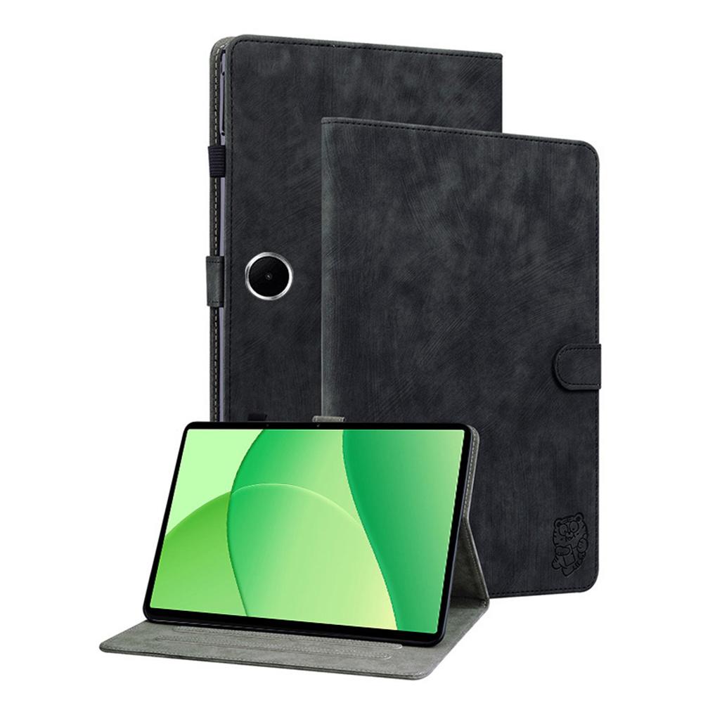 

Чехол для Oppo Pad SE с тиснением тигра, устойчивый к царапинам, из искусственной кожи, чехол для планшета Black