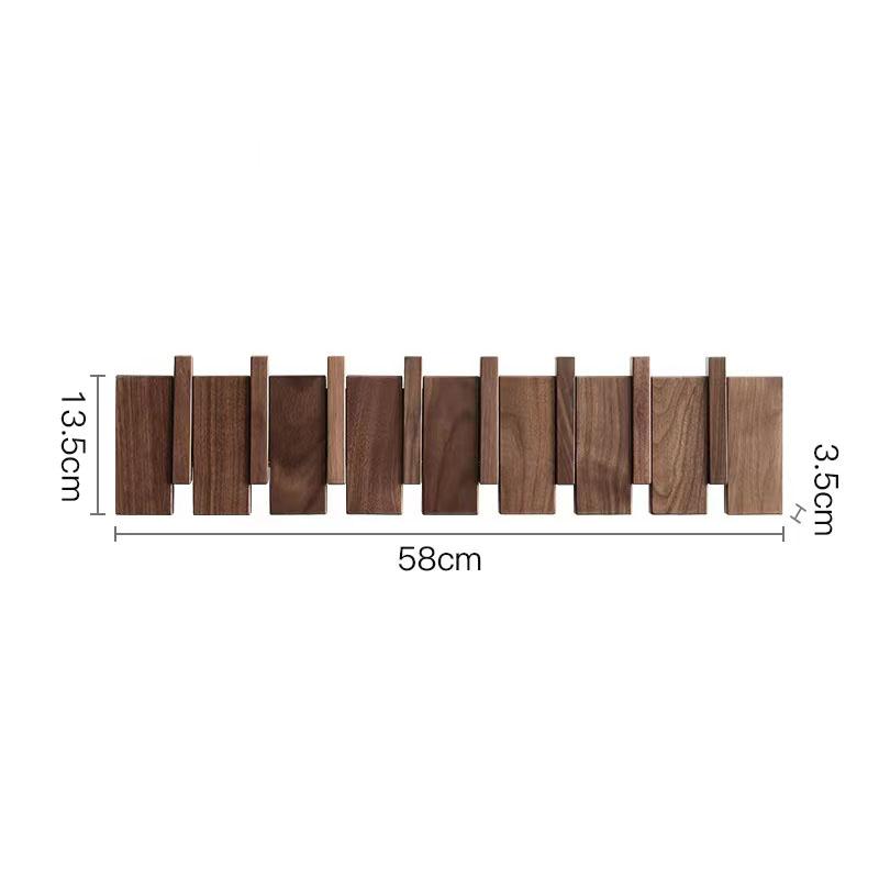 Solid Wood Coat Rack Entrance Hall Clothes Bag Storage Hanging Hook Wall Mounted Clothing Organizer Hanger with Magnetic Suction