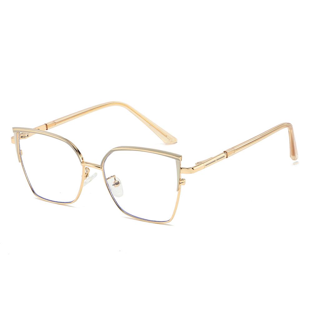 Color-Changing Anti-Blue Light Retro Cat-Eye Glasses with Metal Frame