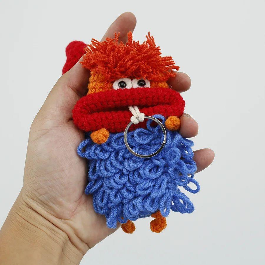 Lustige Häkel-Schlüsselanhänger Stricken Niedliche Wurstmund-Puppe Schlüsselhalter Nützliche Gestrickte Aufbewahrungstasche Schlüsselanhänger Für Autoschlüssel Großhandel