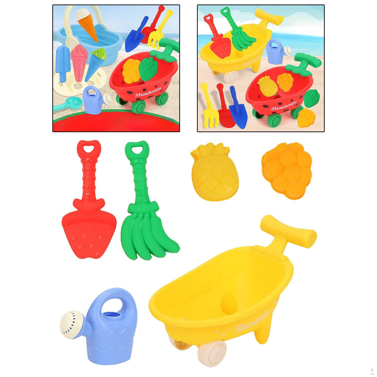 

Пляжные и песочные игрушки для детей, Набор для строительства песочных замков, Подарки на день рождения, Тележка, Возраст 3-10 лет, жёлтый