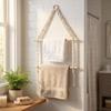 Hand-woven Wooden Towel Holder Wall Hanging Storage Racks Practical Toilet Paper Holder  Hotel
