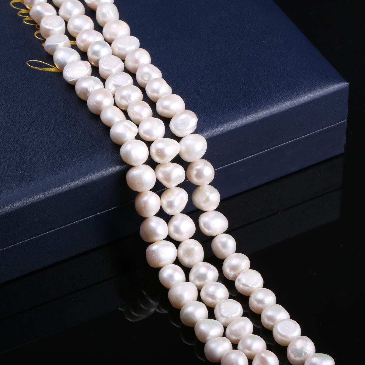 

1String, White Natural Freshwater Pearls, Potato Shape Pearl Beads, 11–12 Mm, for DIY Necklace Accessories, Jewelry Making Valentine s Day Gifts, 36cm 1String/11-12mm-36cm белый