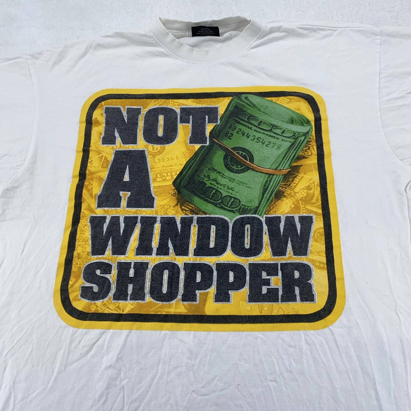 

Cypher Shirt Mens 2XL White Not a Window Shopper Graphic Tee T-Shirt Money Stack 2XL