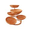 Practial Fruit Storage Basket Elegant Fruit Bowl Holder With Multi Layer Holder Artificial Rattan Organizers