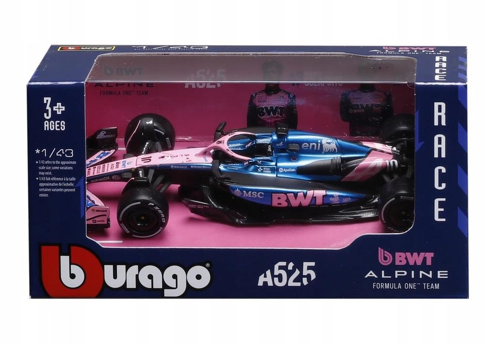 Bburago 2025 Model F1 Alpine A525 Pierre Gasly Monaco GP Race Sports Car Miniature Diecast Car Finished Product 1/43 #10 / 18-38257 (#10)