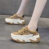 Small inner height increase dad shoes women's versatile leather hollow platform sandals women's breathable casual sports shoes