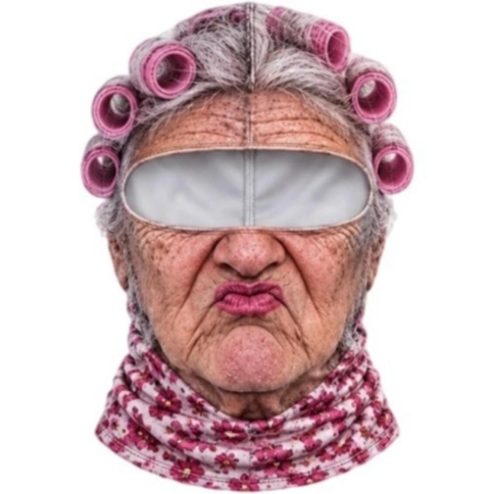 Soft Lightweight Fabric Funny Face Balaclava Breathability Realistic Printed Ski Mask Cycling